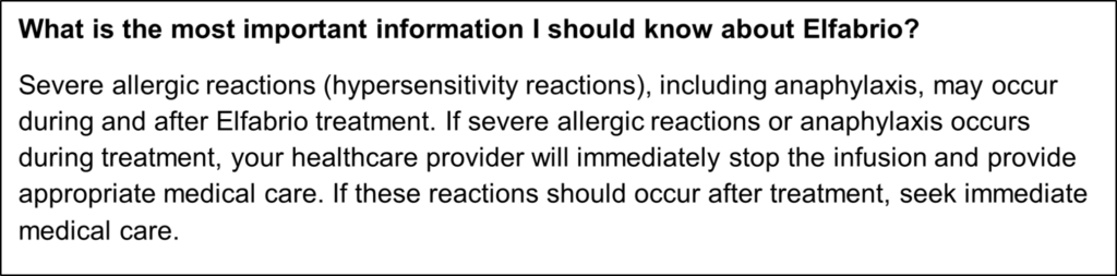 Chiesi Elfabrio 2025 Black Box Warning